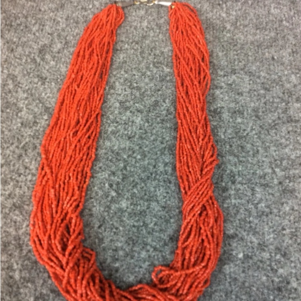 1940s Pueblo Tribe 30 strand coral necklace